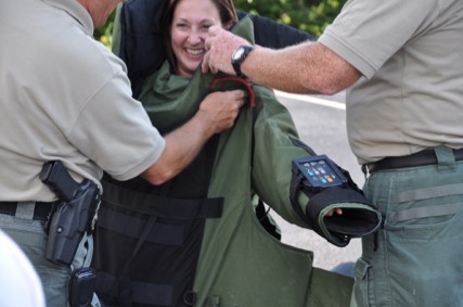 Did you know bomb suits weigh 130 pounds?