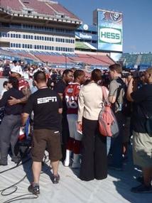 On the field